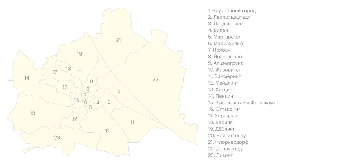 Вена районы города карта