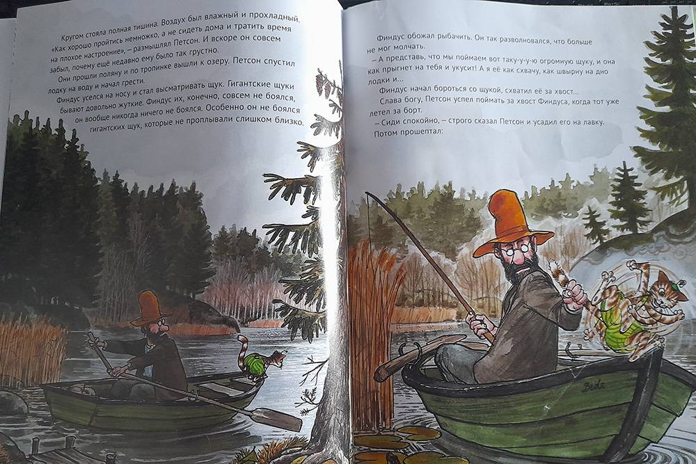 Истории про&nbsp;Финдуса и Петсона пишет шведский писатель Свен Нурдквист. Это фото из книги издательства «Альбус корвус»