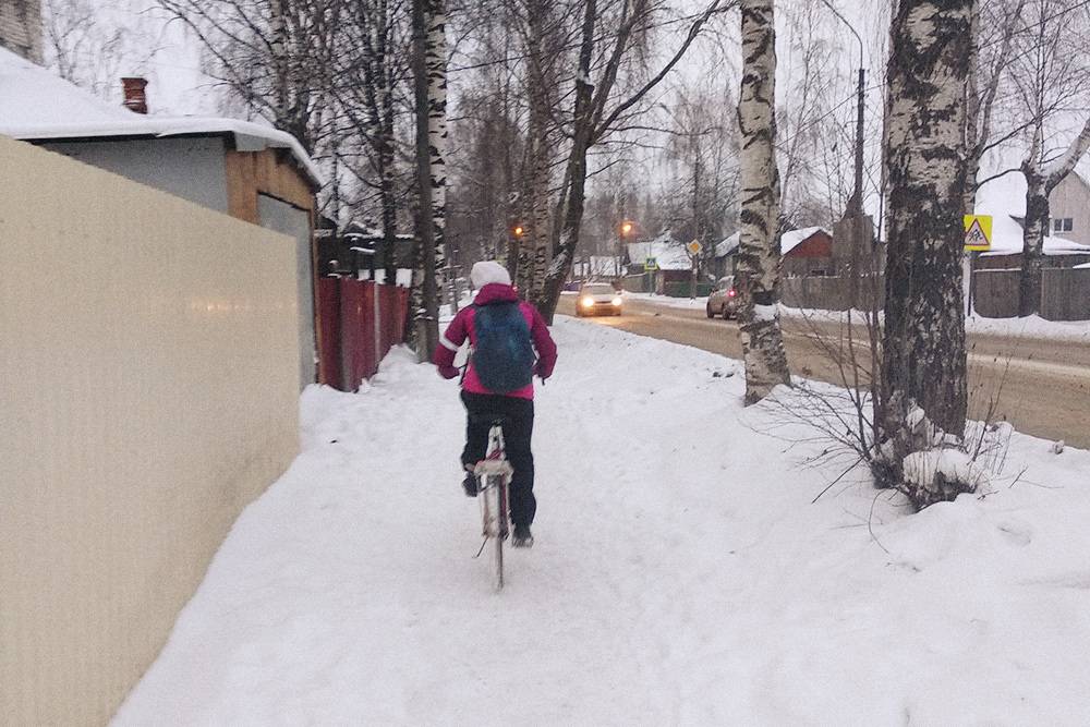 На велосипедах в Сыктывкаре ездят в любую погоду