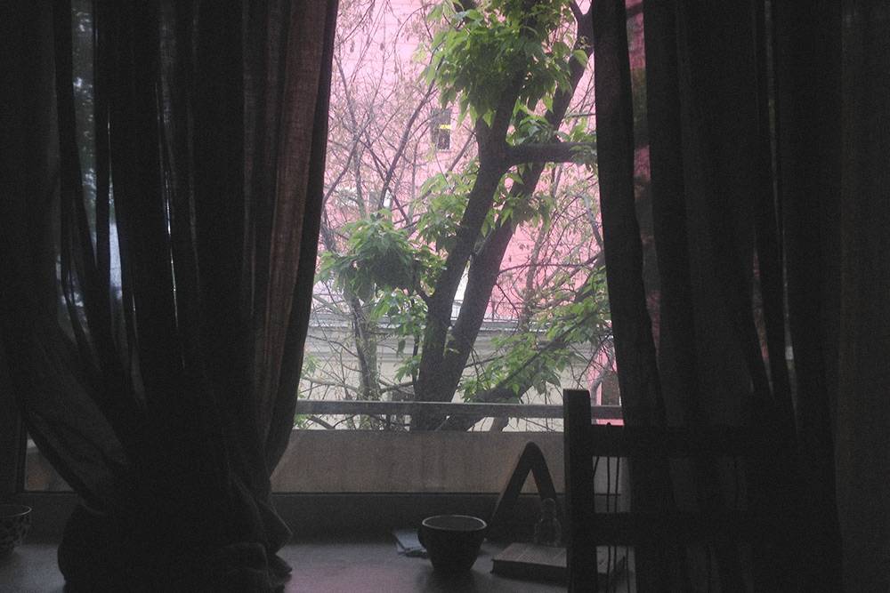 Вид из окна моей квартиры. Всегда умиляло розовое здание за окном. Недавно узнала, что это главное управление МВД