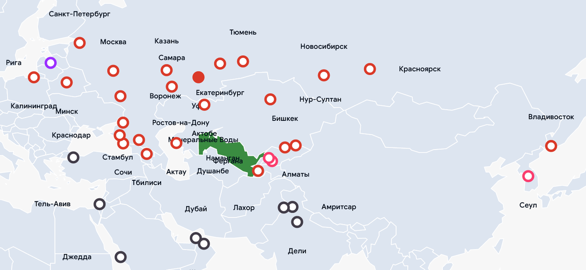 Санкт петербург казань карта