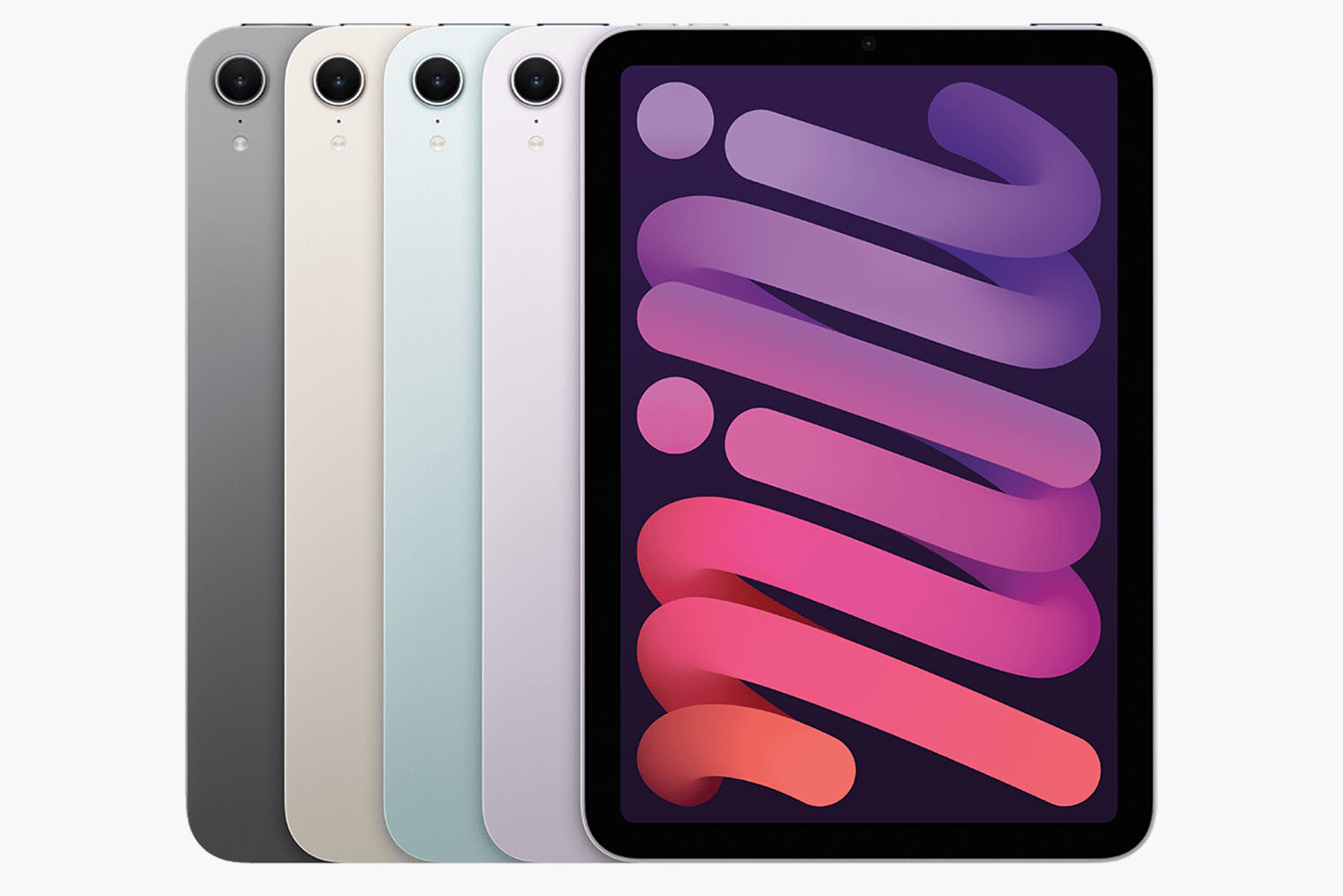 Внешне Apple iPad mini (2024) отличается от «миника» первого поколения лишь новыми цветами корпуса и разъемом Type-C. © apple.com