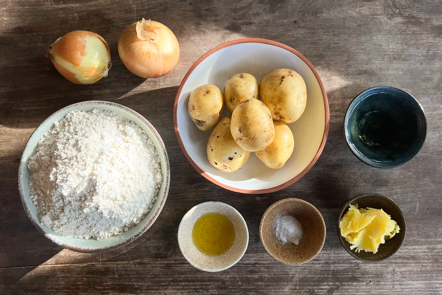Ингредиенты для вареников с картошкой