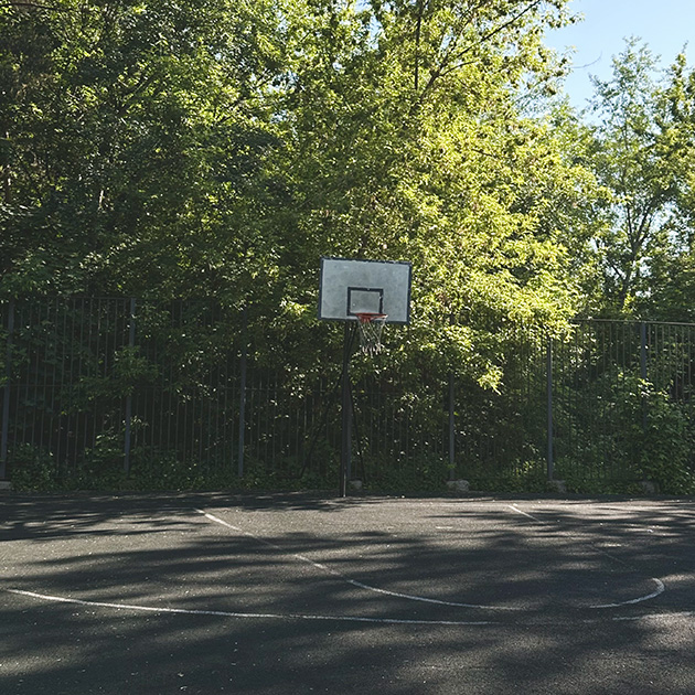 Занимаемся на баскетбольной площадке