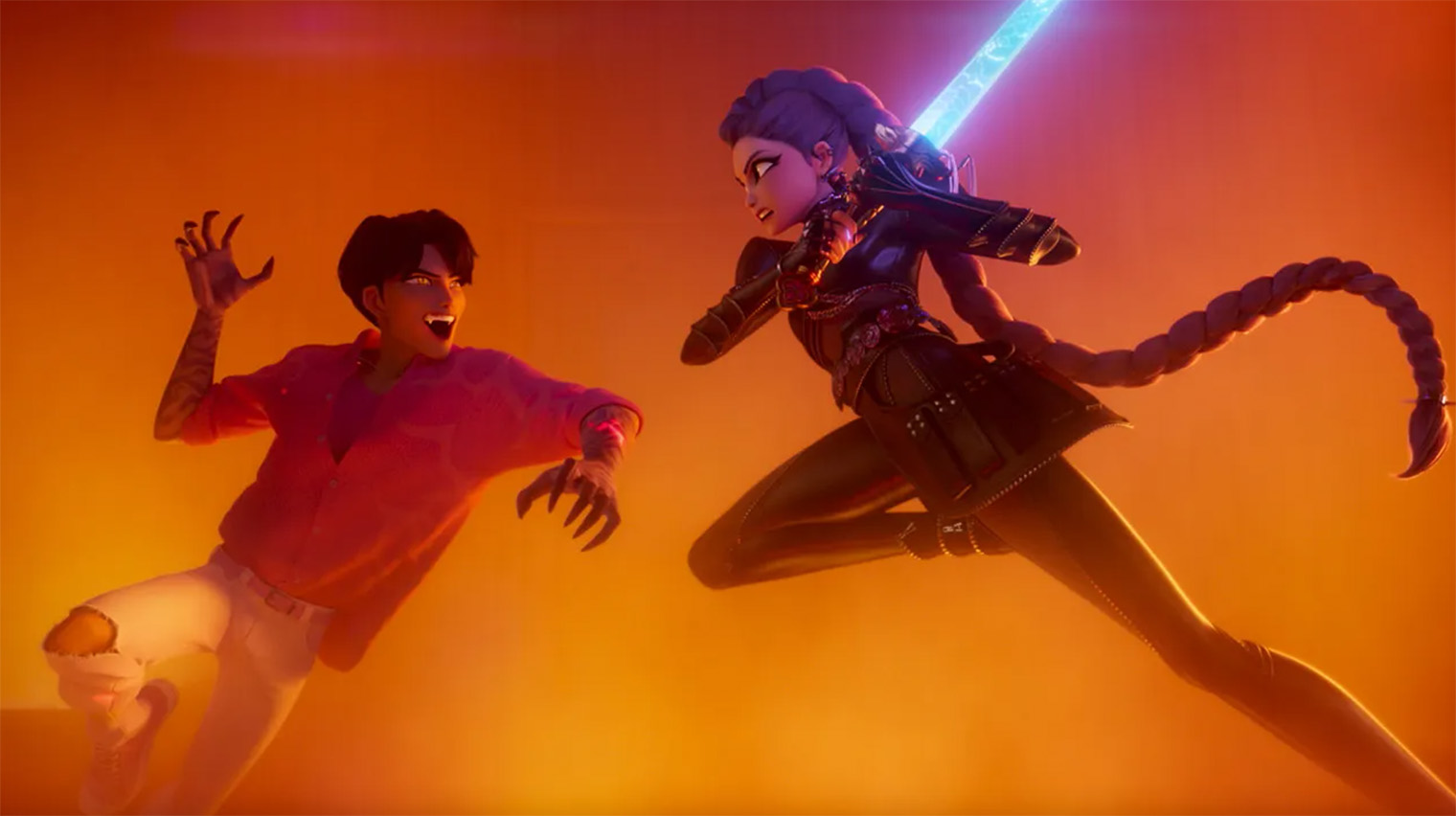 «Кей-поп-охотницы на демонов» стал самым просматриваемым оригинальным анимационным фильмом Netflix за всю историю платформы. Его посмотрели более 236 миллионов раз. Кадр: Netflix