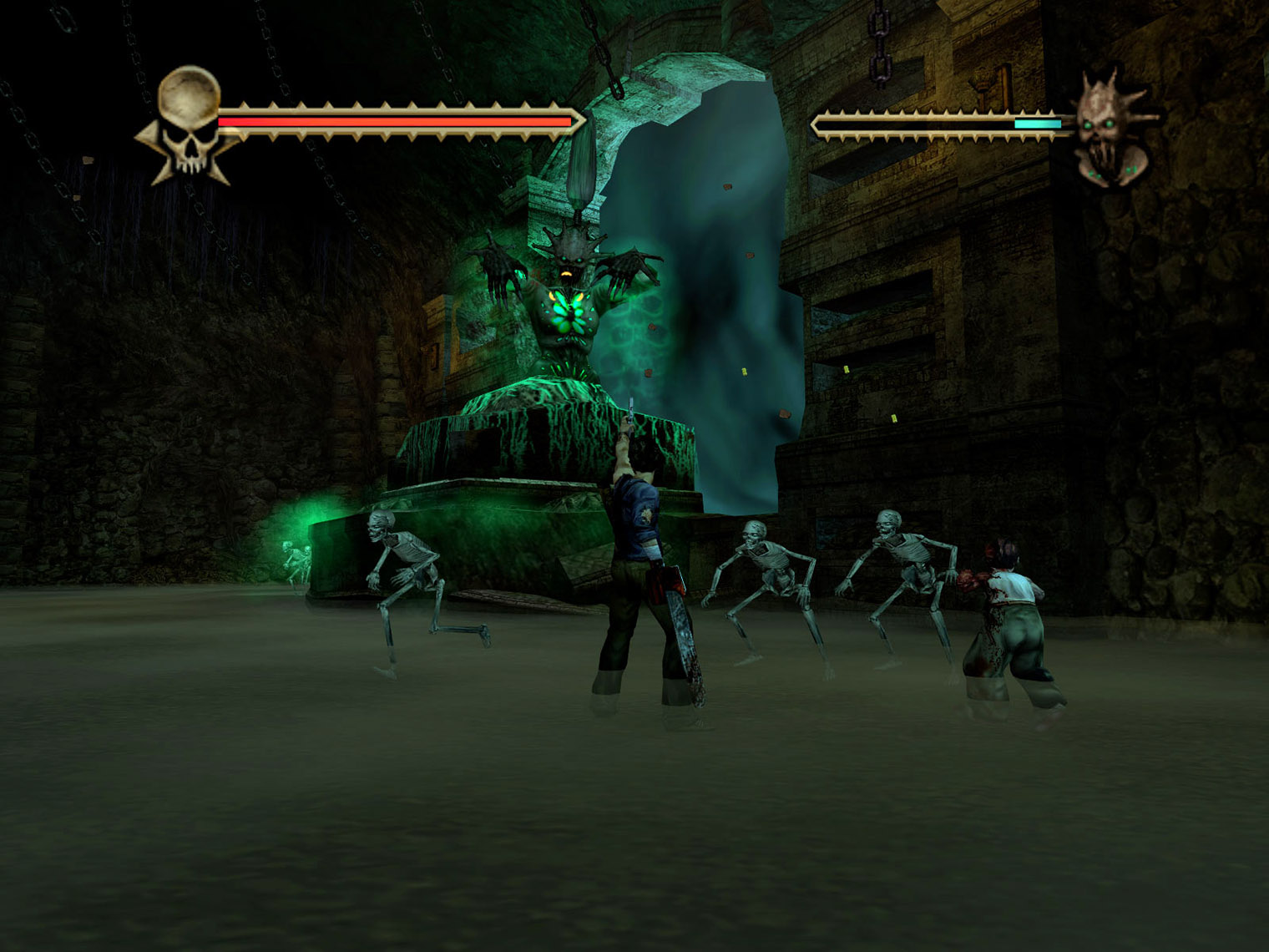 Главного героя озвучивает Брюс Кэмпбелл, исполнитель роли Эша в фильмах. Это уже весомый повод поиграть в Regeneration. Кадр: THQ