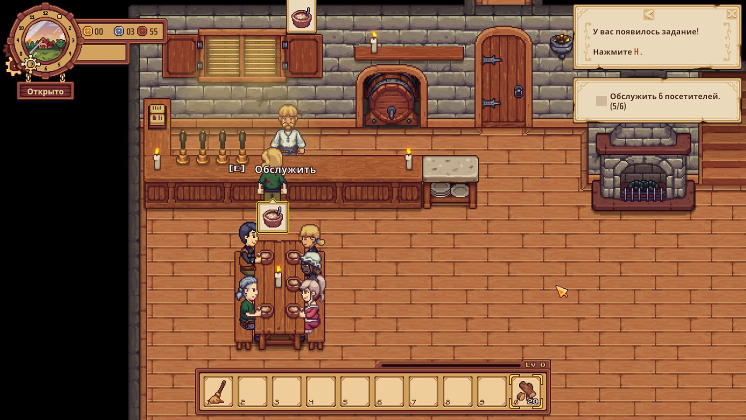 Первоначальный вид таверны — предстоит еще много работы по расширению и декорированию помещения, а также разработке меню. Кадр: Isolated Games, IndieArk