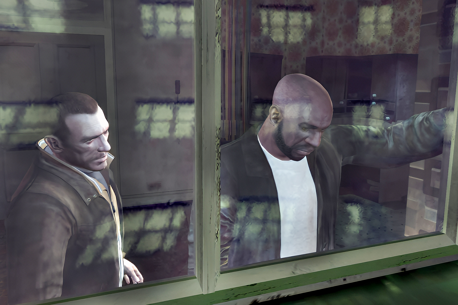 Кинематографические ракурсы — привычное дело для франшизы, но в GTA 4 есть даже эффект ручной камеры и съемка через стекло