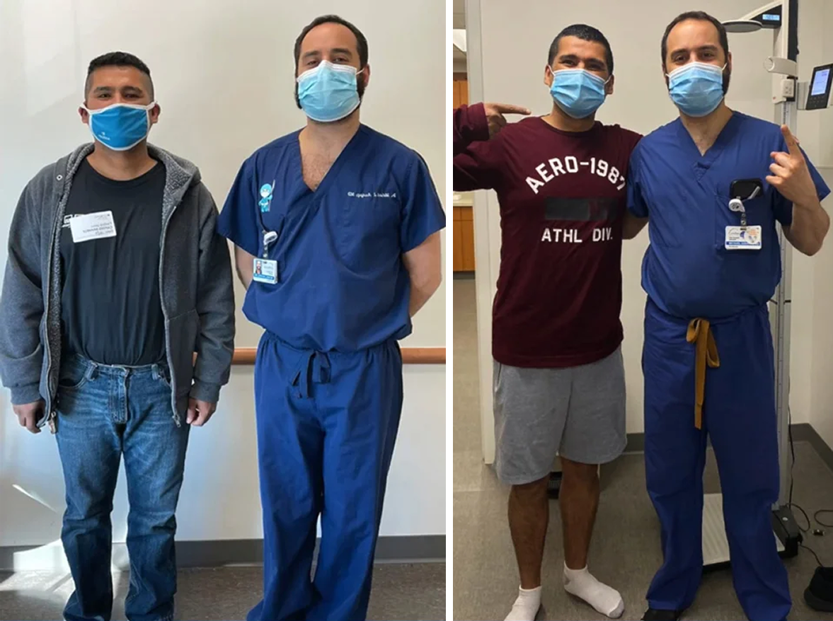 Пациент до и после операции по двустороннему удлинению бедренных костей: он стал выше на 7,5 см. © limblength.org