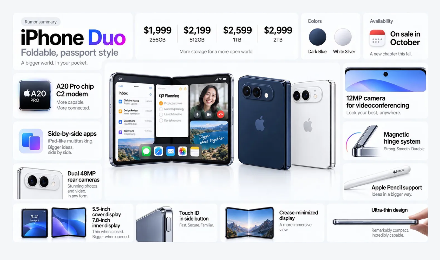 Images 2.5 создала слайд в стиле Apple про новый складной Айфон