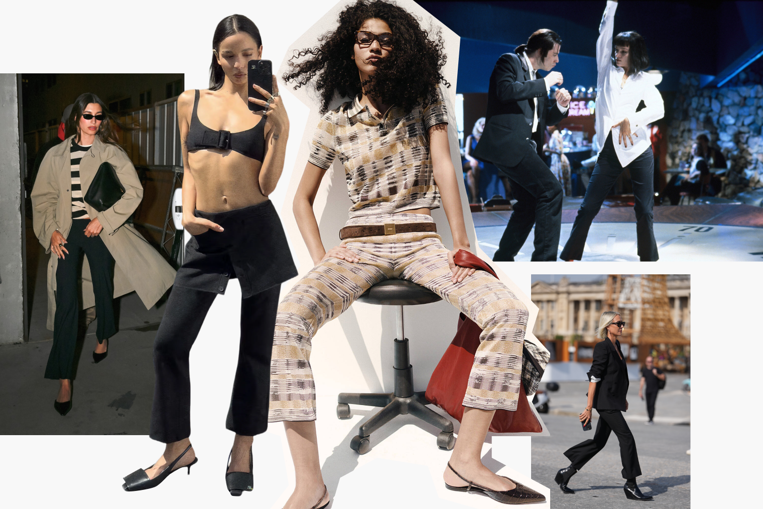 Фотографии в коллаже: Miramax, Edward Berthelot, Bauer-Griffin / Getty Images, Courrèges, Missoni