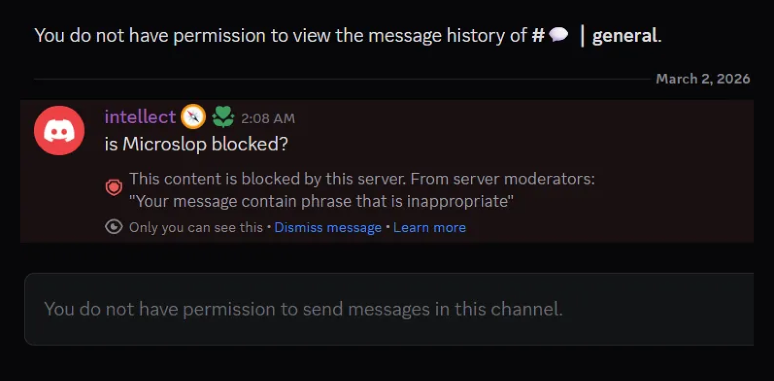 Microslop под запретом