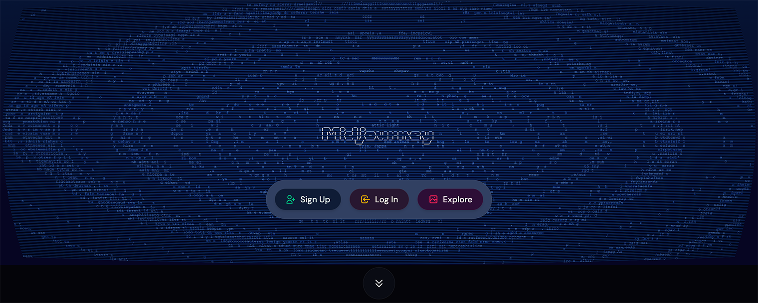 Главная страница сайта Midjourney и меню авторизации