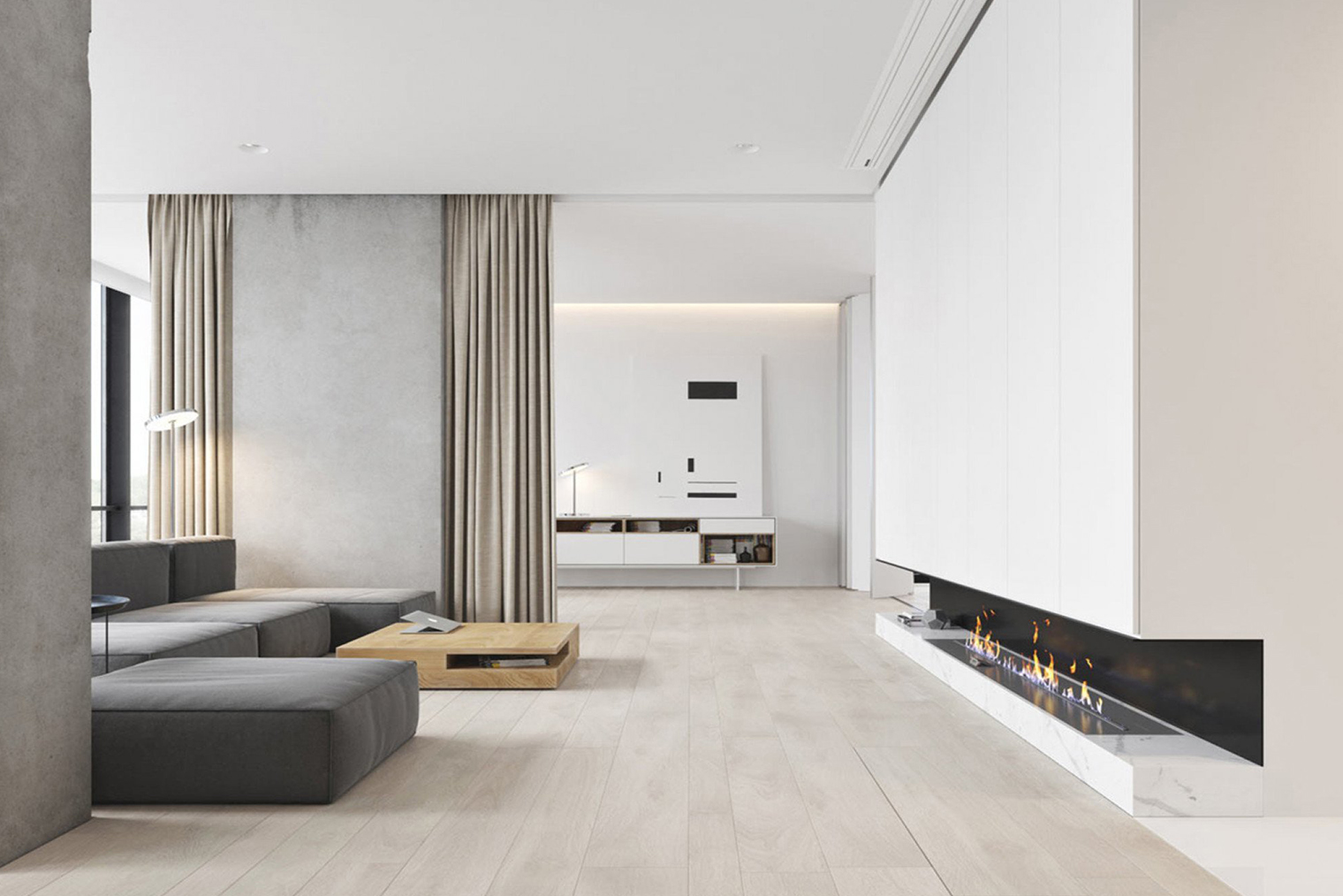 Лаконичный и светлый интерьер, в котором ничто не перегружает сознание, часто похож на выставочный павильон. Он хорош на картинках, но жить тут постоянно, работая на удаленке, сложно. Источник: 101architechprojectsandblogs.com