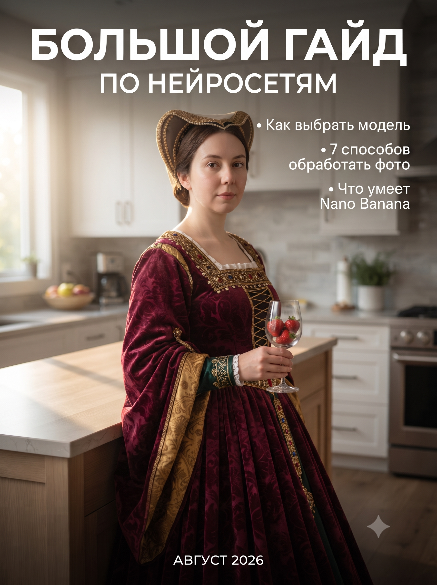 Nano Banana 2 Lite странно разместила текст, не сохранила внешность персонажа с исходного фото, к обстановке тоже есть вопросы