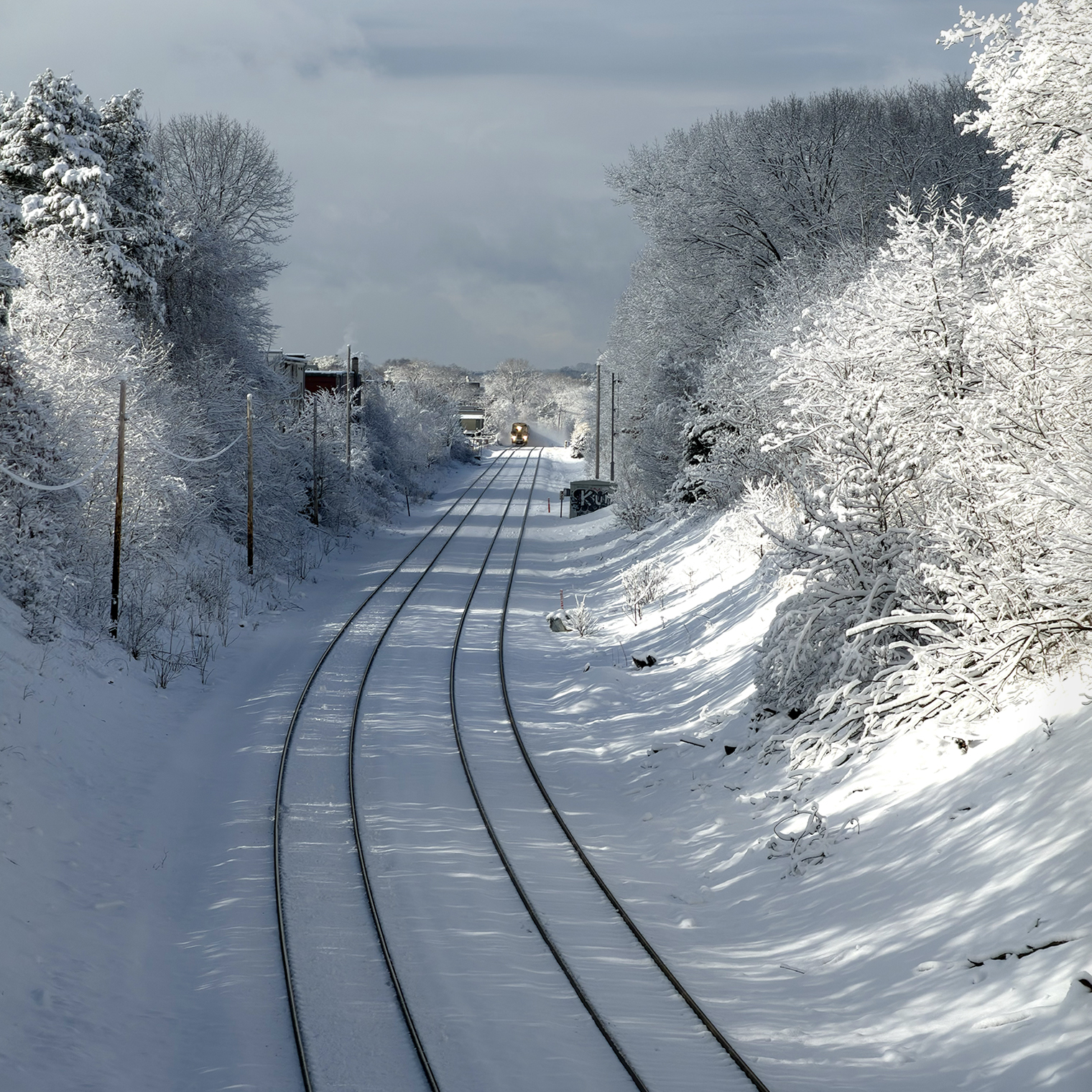 Железная дорога недалеко от места, где я живу. До работы часто добираюсь на электричке