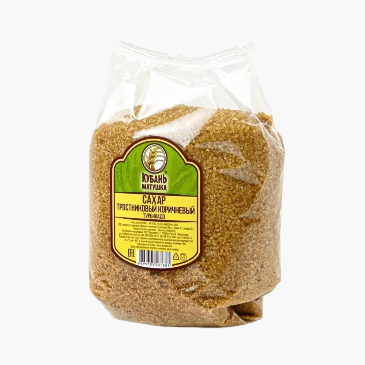 Внешне турбинадо похож на обычный тростниковый сахар. Цена за 1 кг — около 400 ₽. © ozon.ru