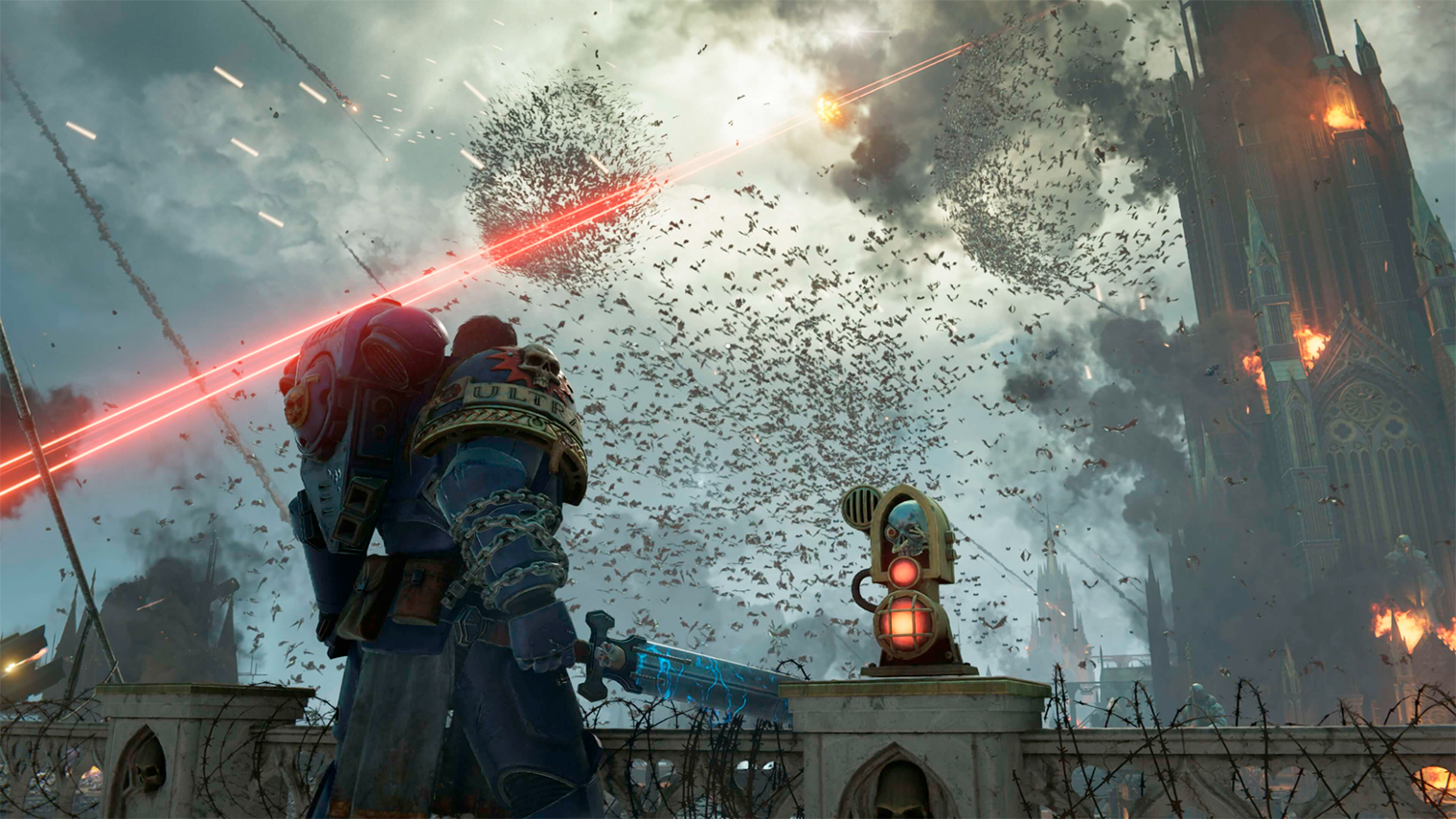 Самая известная и высокобюджетная видеоигра по мотивам Warhammer 40,000 — шутер Space Marine 2 от Saber Interactive. Кадр: Focus Entertainment