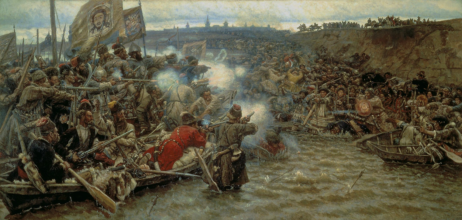 Картина: Василий Суриков, «Покорение Сибири Ермаком», 1895