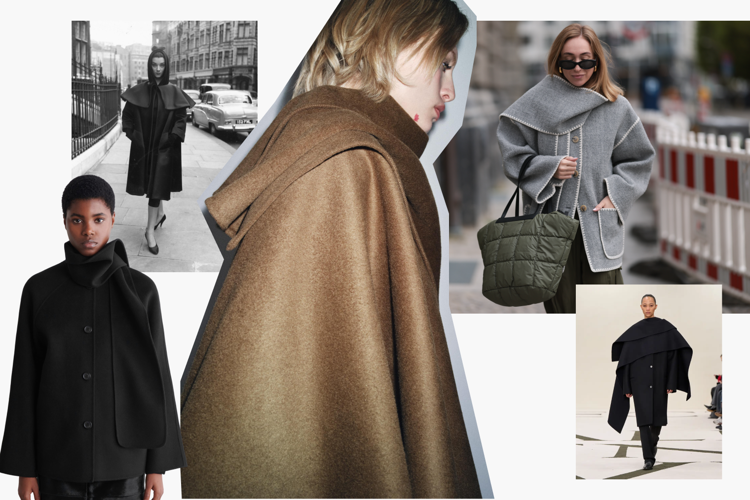 Фотографии в коллаже: Cos, Calvin Klein, Zara, Jeremy Moeller / Getty Images, Terry Fincher / Getty Images