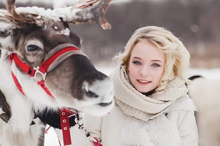 Фотосессия с оленем в детском доме