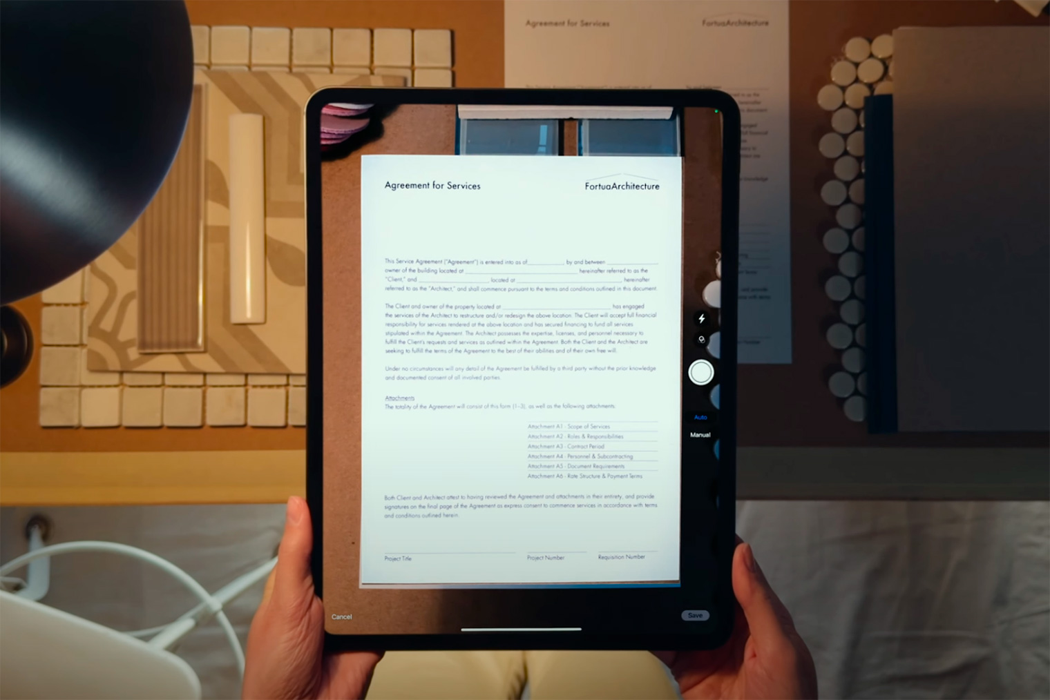 iPad Pro M4 2024 делает идеальные сканы документов даже при плохом освещении