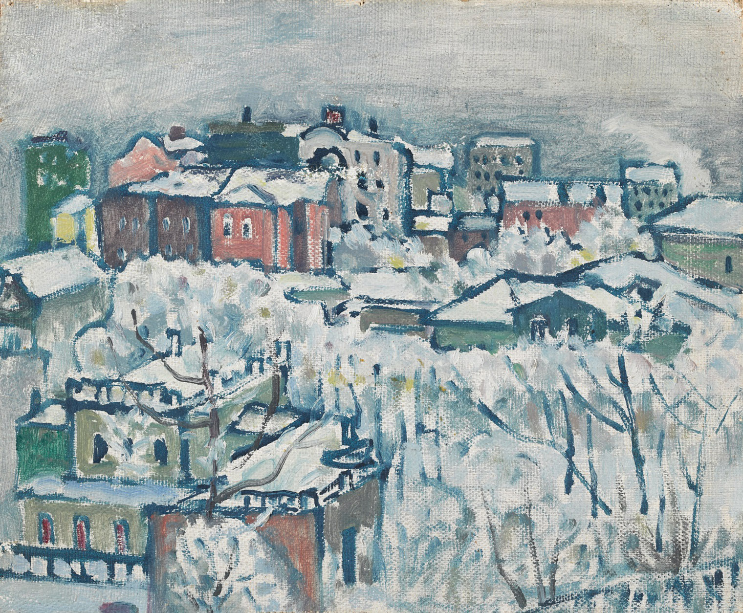 Картина: Василий Кандинский «Зимний день. Смоленский бульвар»