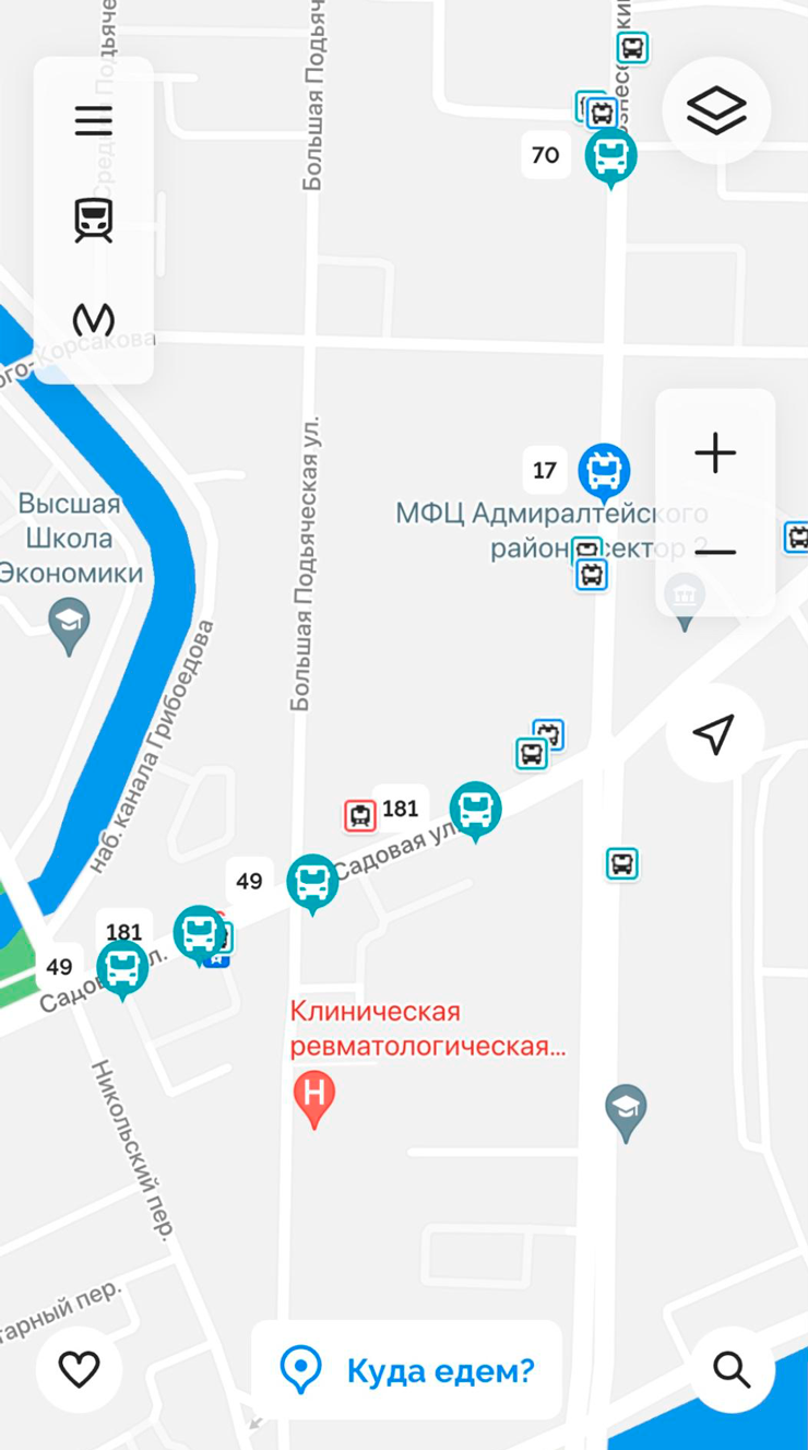 Значки в приложении — в стилистике общественного транспорта Санкт-Петербурга