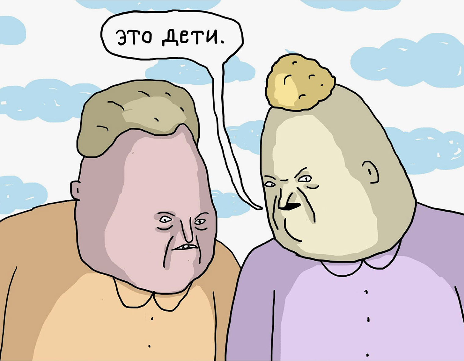 Мультфильмы «ШКЯ» выросли из одноименных веб-комиксов, которые художница Ева Морозова с 2012 года делала с одногруппницей Юлией Якубеней — той самой, что уронила сосиску. Кадр: Ева Морозова