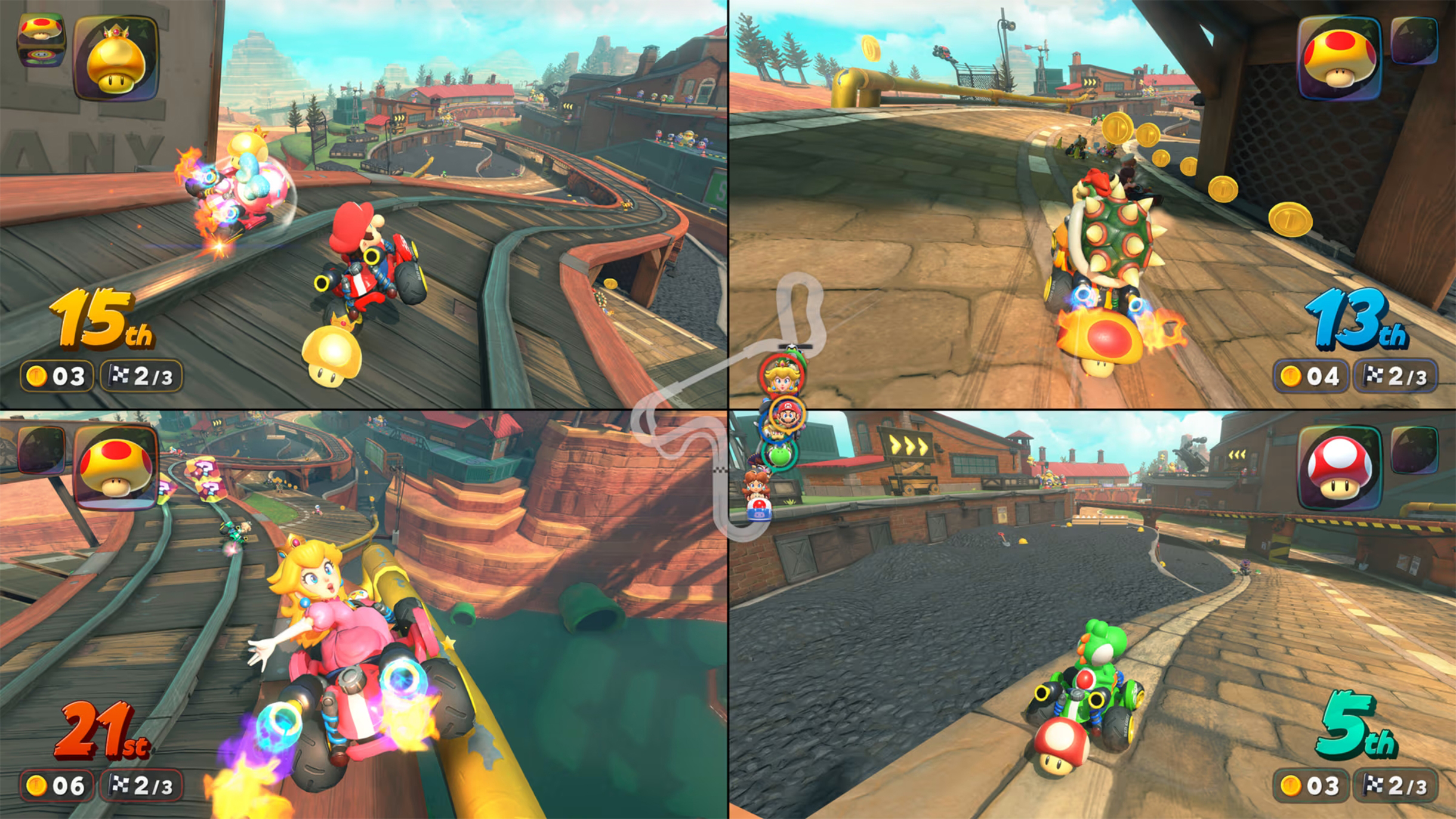 Особенно здорово играть в Mario Kart вместе с друзьями и родными перед одним экраном. Кадр: Nintendo