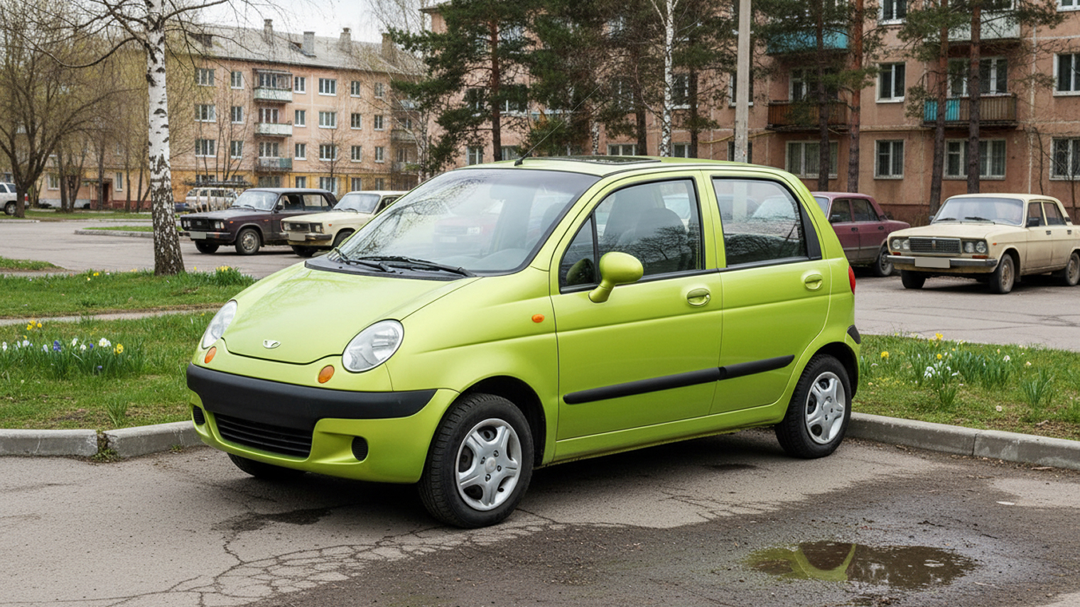 Daewoo Matiz — маленький автомобиль, на который был высокий спрос в постсоветских странах. Доступная цена, надежность и оригинальный дизайн обеспечили модели культовый статус. © no.needcalc.com