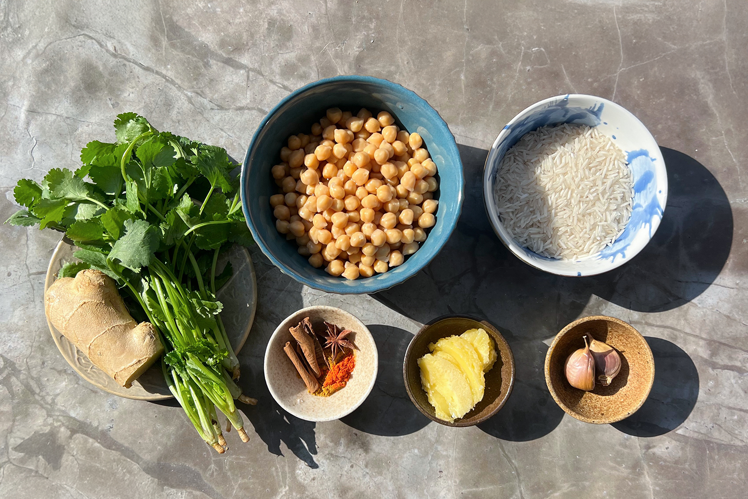 Ингредиенты для риса с нутом