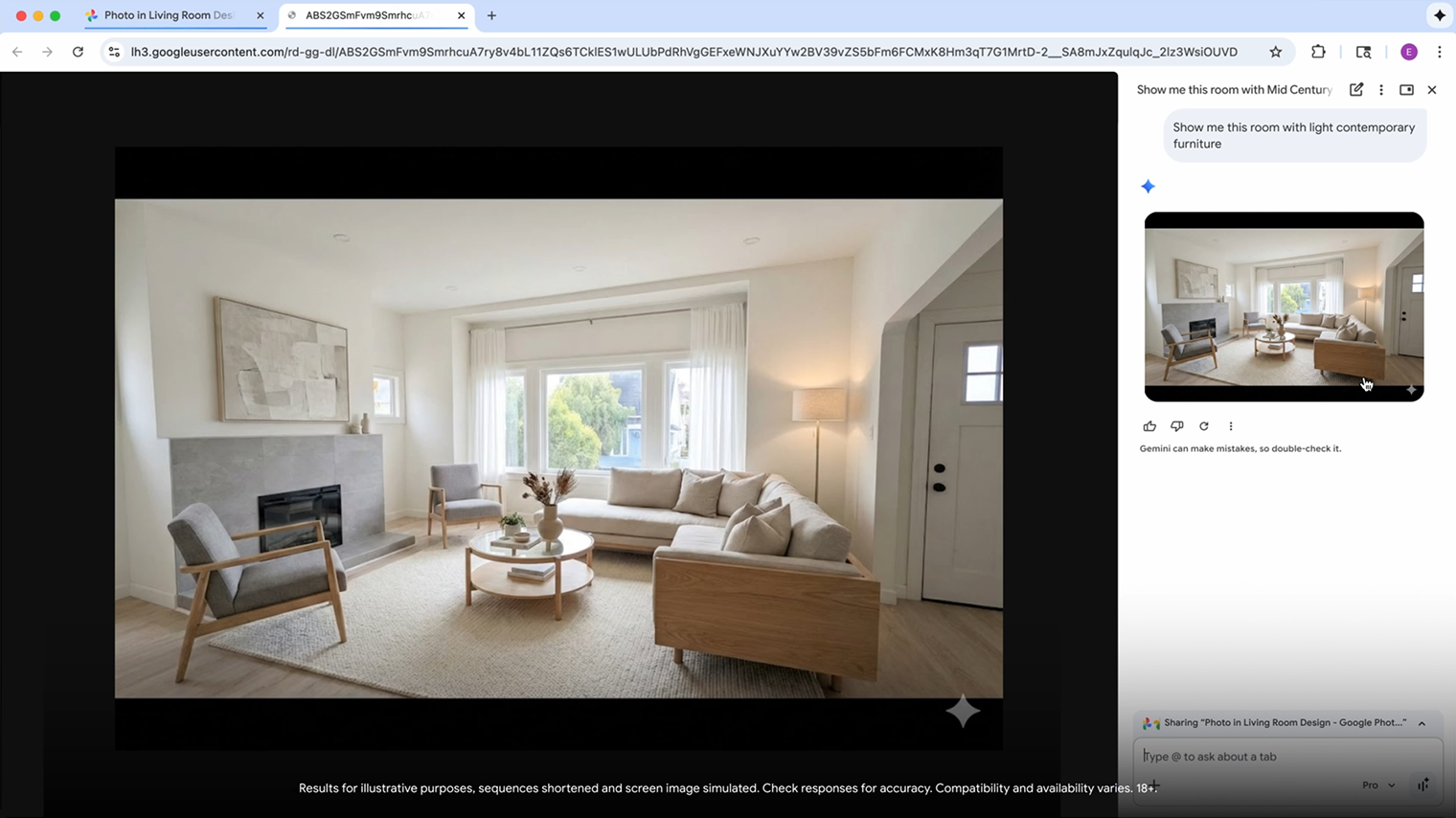 Скачивать и загружать изображение в диалог с чат-ботом не нужно: Gemini самостоятельно распознает, какое изображение на вкладке нужно отредактировать. © Google
