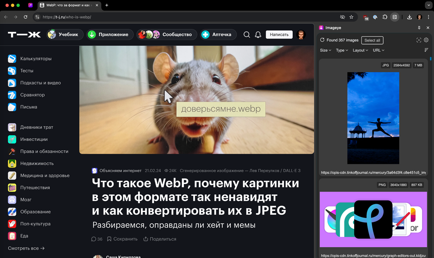 Для поиска картинок на определенной части страницы нажмите на значок прицела в верхнем углу