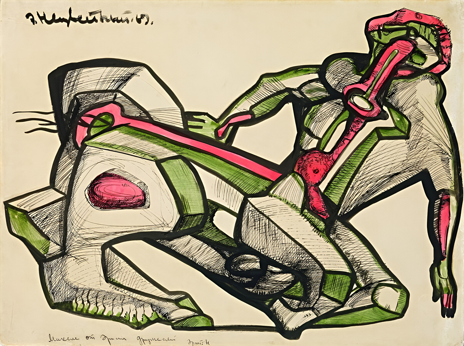 Картина: Эрнст Неизвестный, эскиз скульптуры, 1969