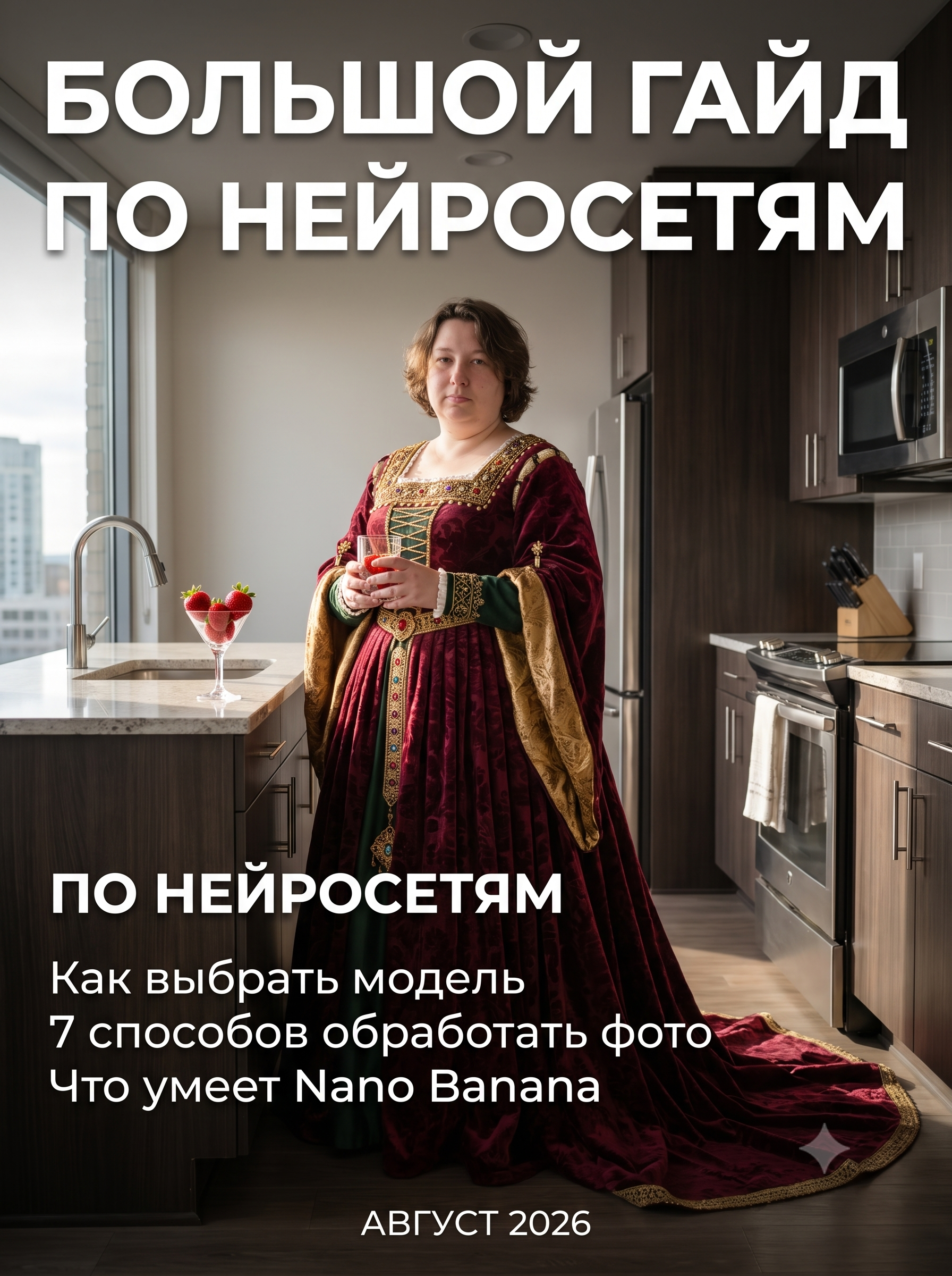 Nano Banana 2 сделала почти хорошо, но повторила кусок заголовка и дорисовала лишний бокал