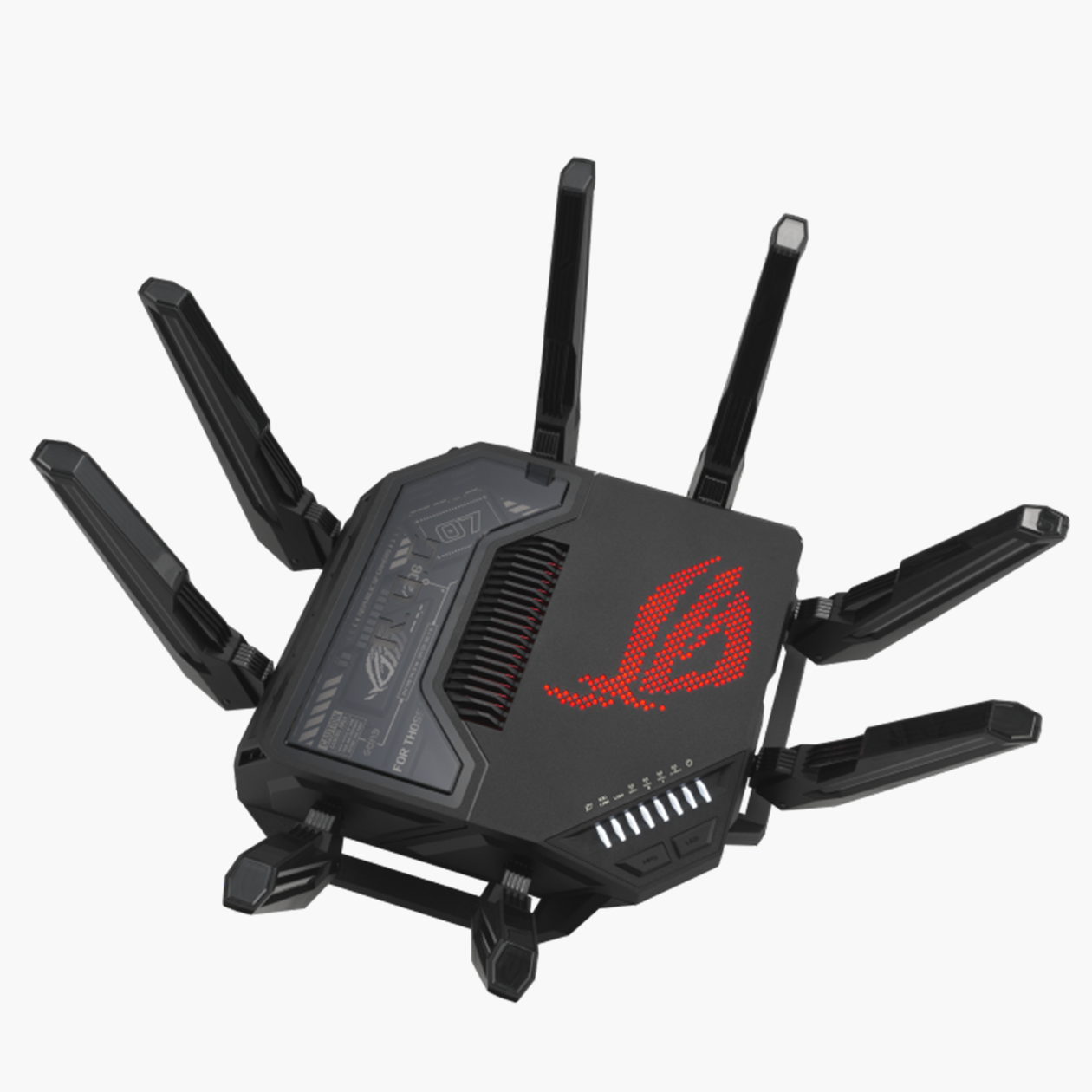 Asus Rog Rapture GT-BE98 — один из самых быстрых роутеров на планете с поддержкой Wi-Fi 7. Может передавать данные со скоростью до 24,4 Гбит/с. Источник: dns-shop.ru