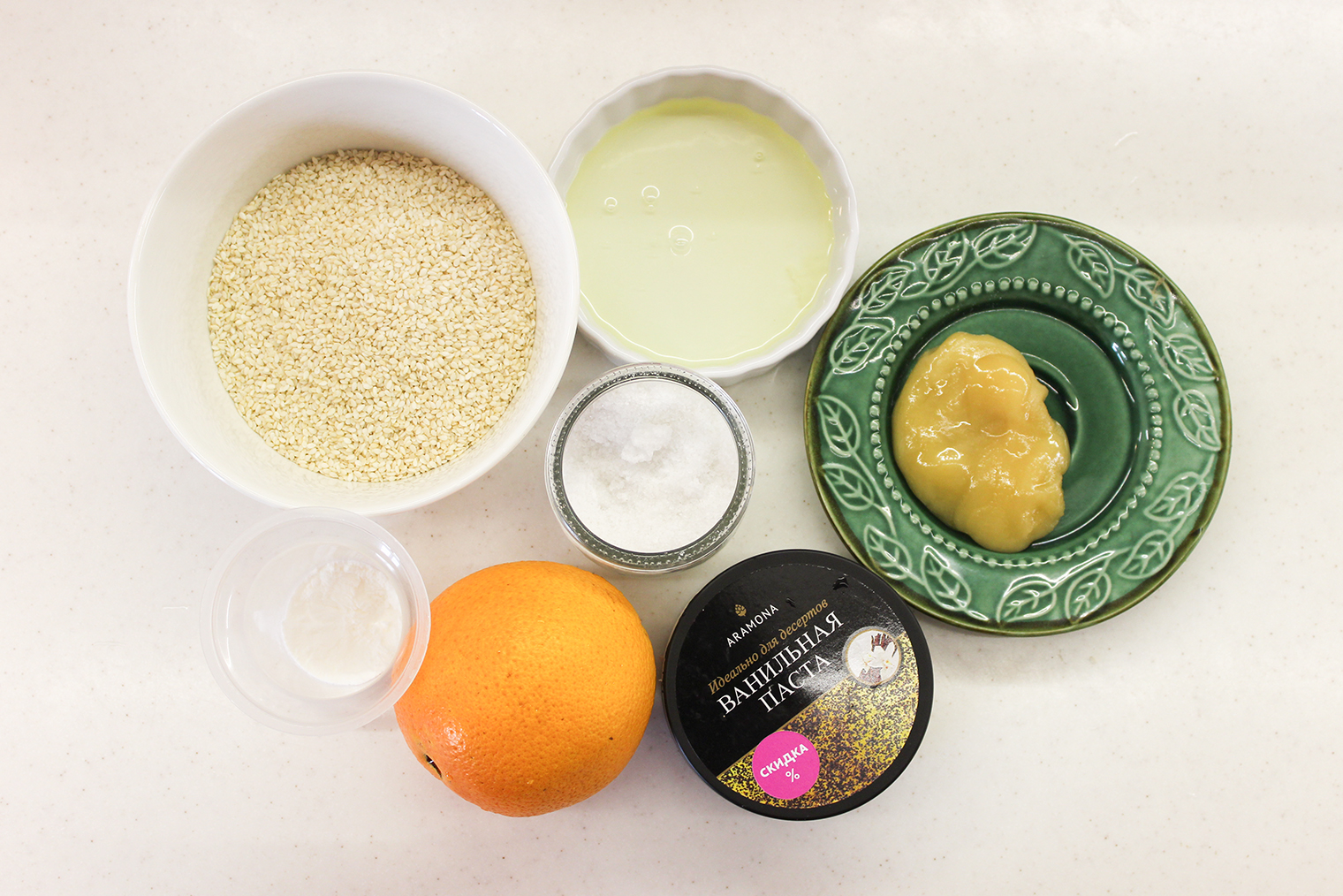 Ингредиенты для кунжутного печенья