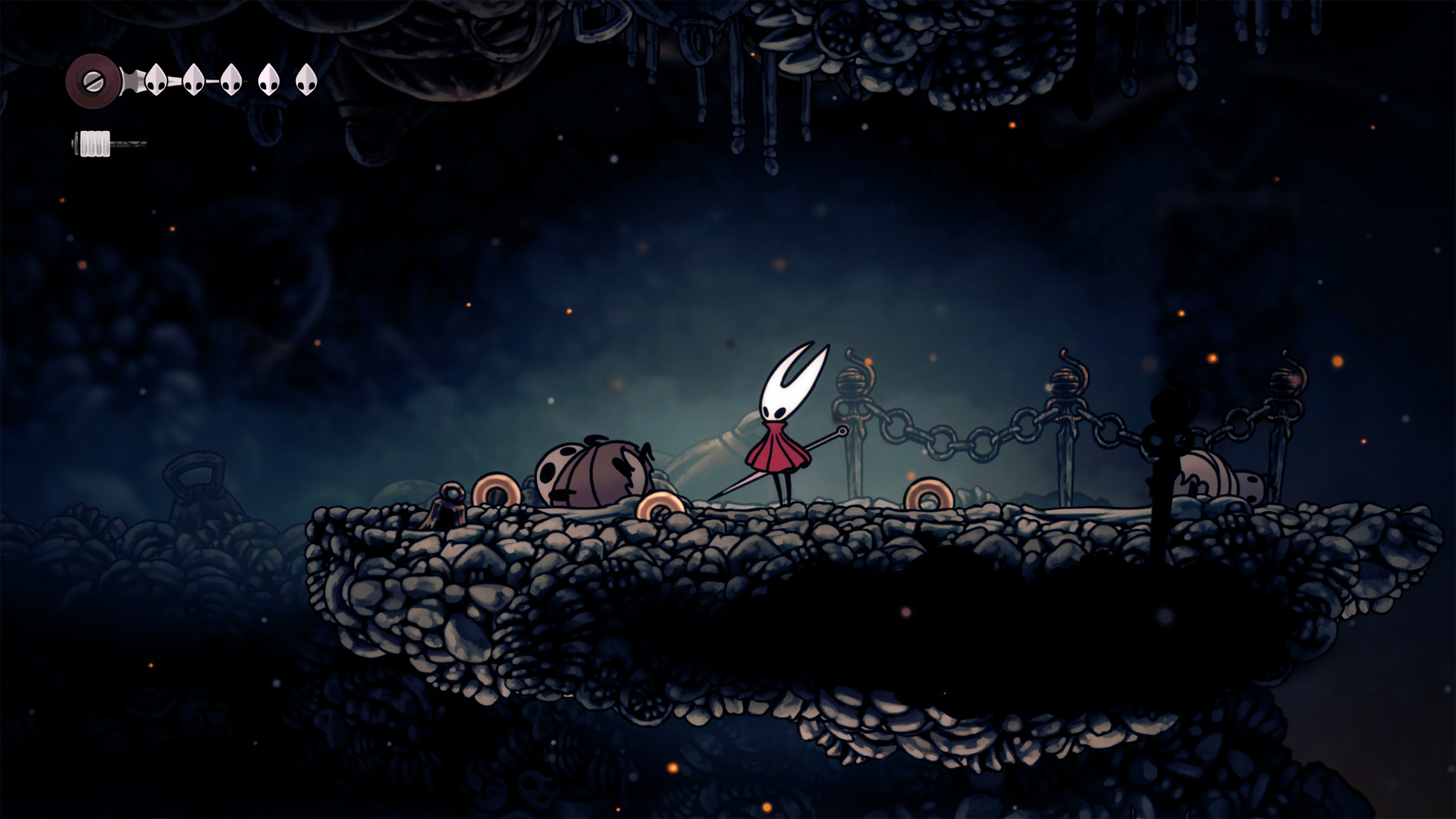 На других локациях найти Шакру можно по подвешенным кольцам. А еще — по песне, которую вы услышите еще за пару экранов до появления торговки