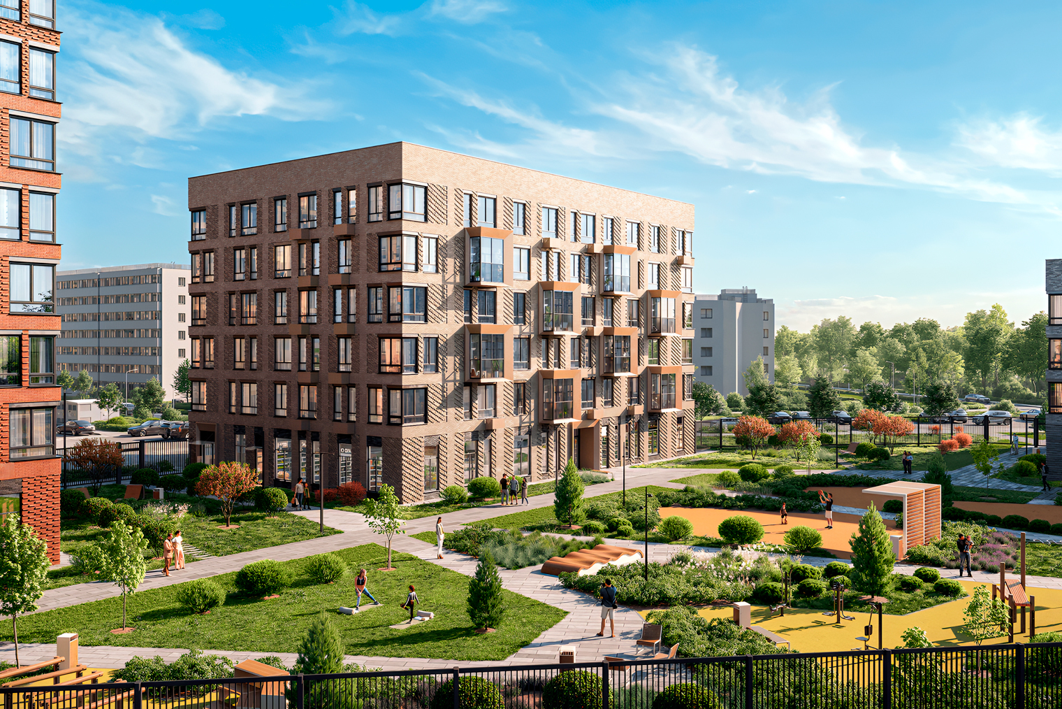 Пример низкоэтажных домов в «Егорово Парк». Чем меньше квартир на этаже и в подъезде, тем ниже поток случайных соседей и квартир под аренду