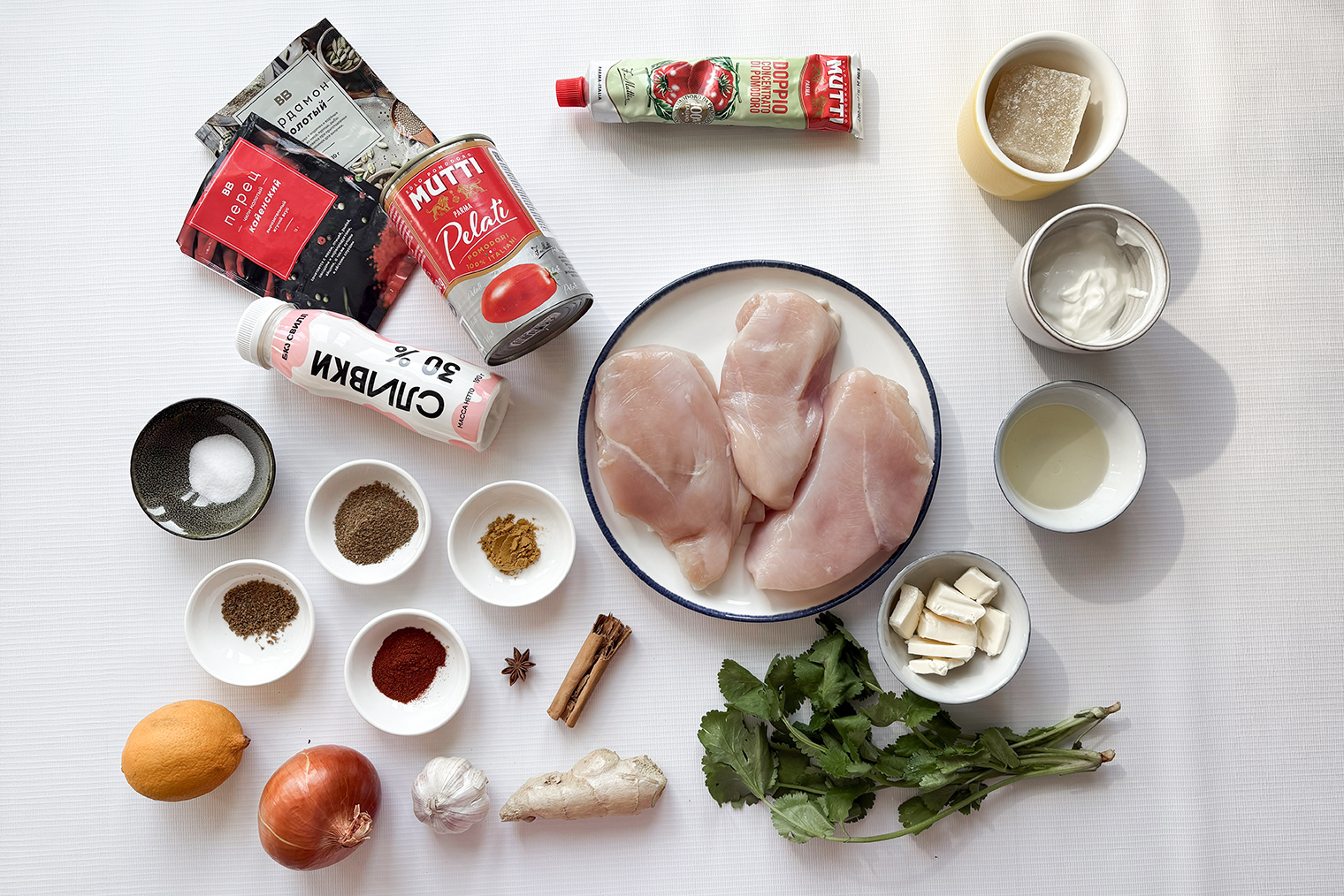 Ингредиенты для курицы тикка масала