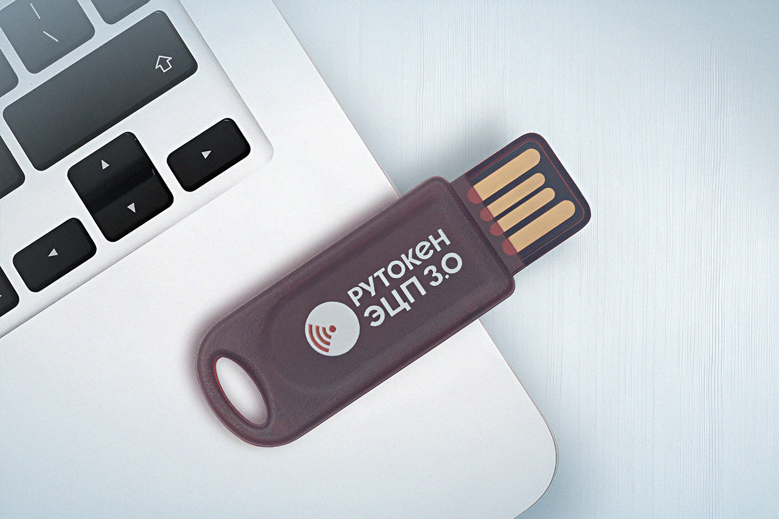 У модели «Рутокен ЭЦП 3.0» несколько видов. Например, у ЭЦП 3.0 3100 NFC Slim-A два входа для подключения: контактный USB и бесконтактный NFC. © rutoken.ru