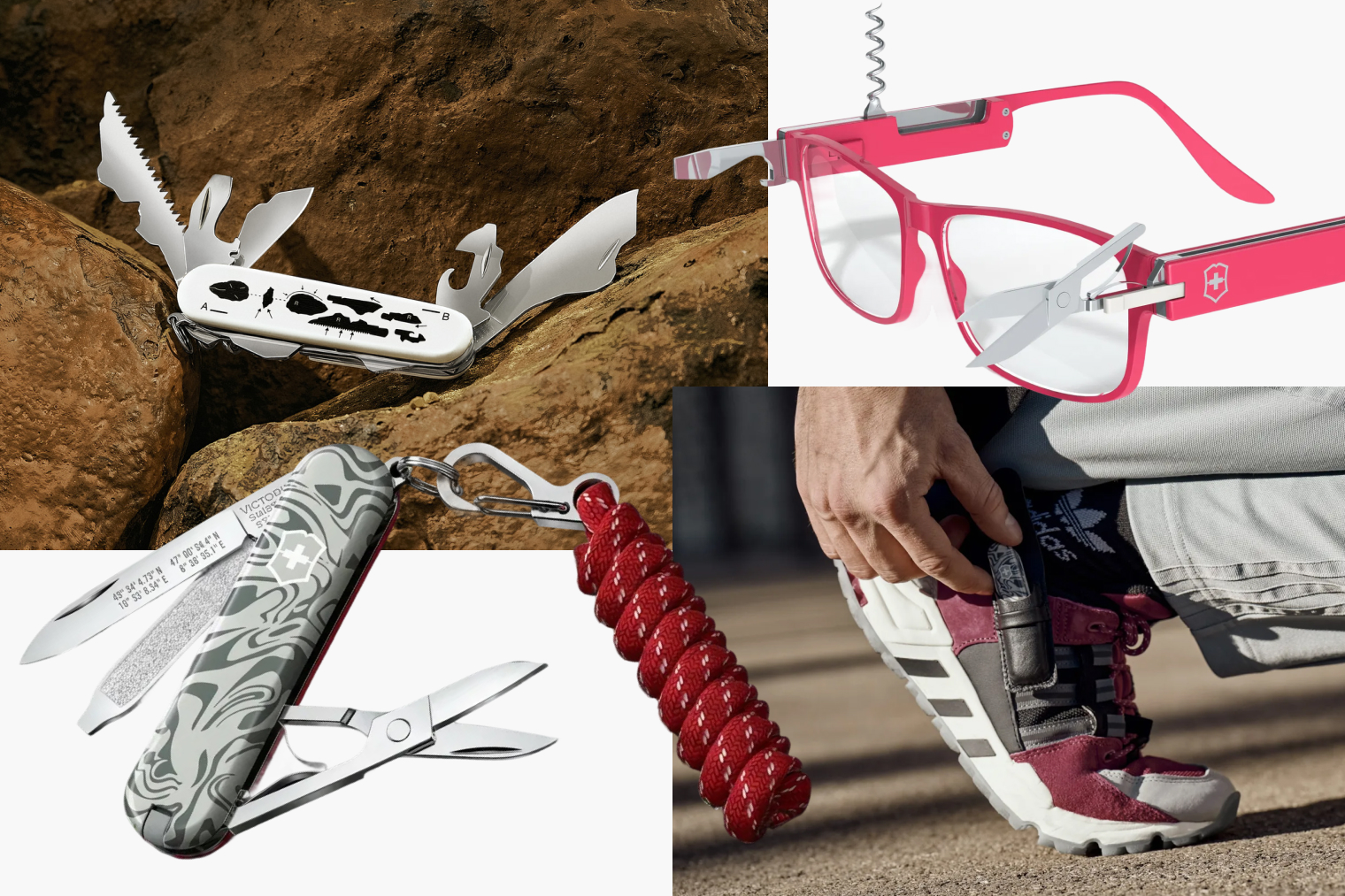 Victorinox × Off-White, Victorinox × GlassesUSA, Victorinox × adidas. Фотографии: Victorinox, GlassesUSA