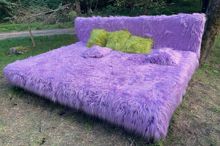 Кровать из розового волосатого слона