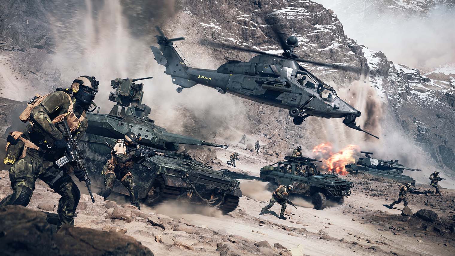 В игре будет много военной техники. Для новичков предусмотрели даже упрощенное управление, оно поможет освоить полеты на вертолетах и самолетах
