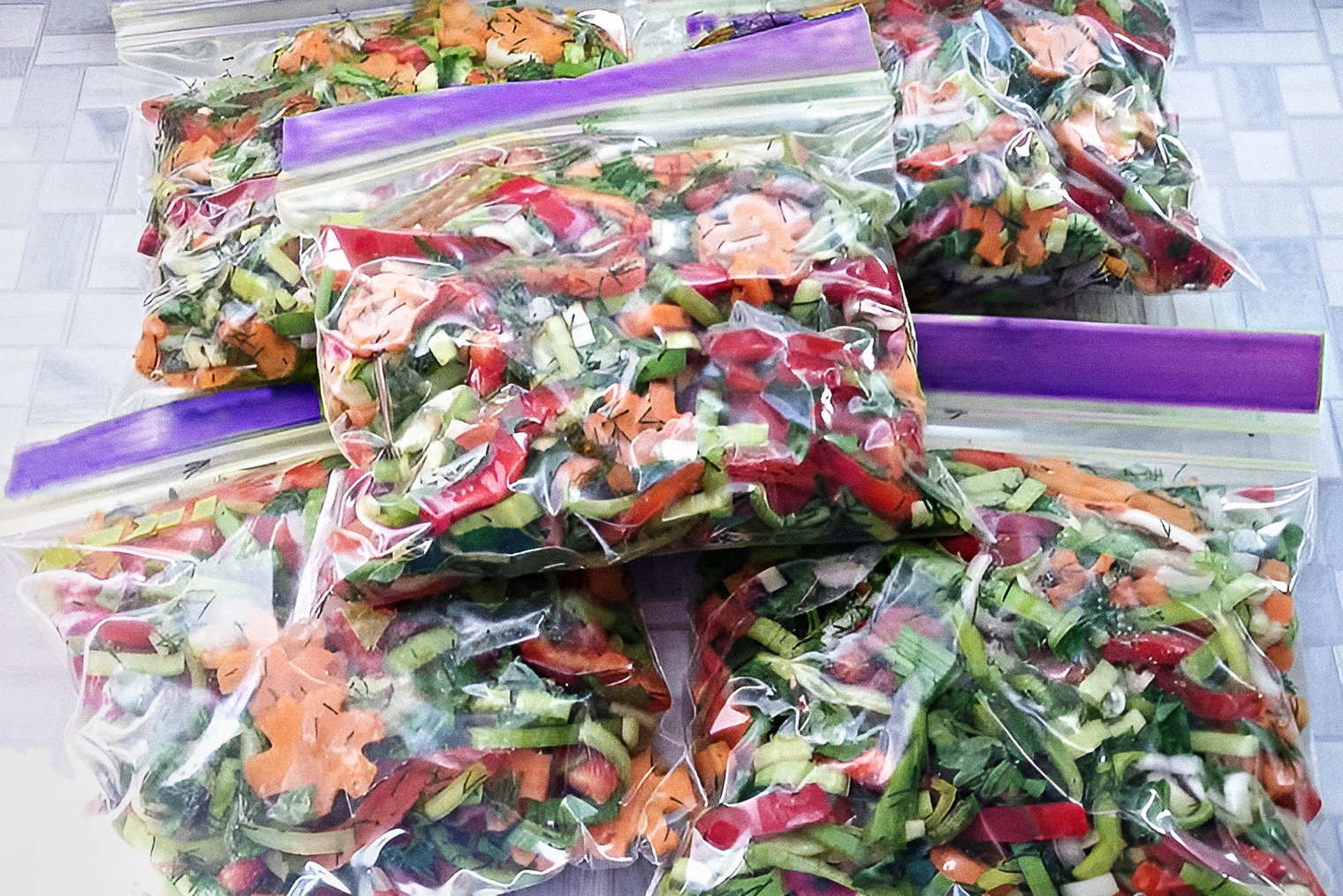 Заготовленные овощи в зип-пакетах — для супов, салатов, лечо и под тушение