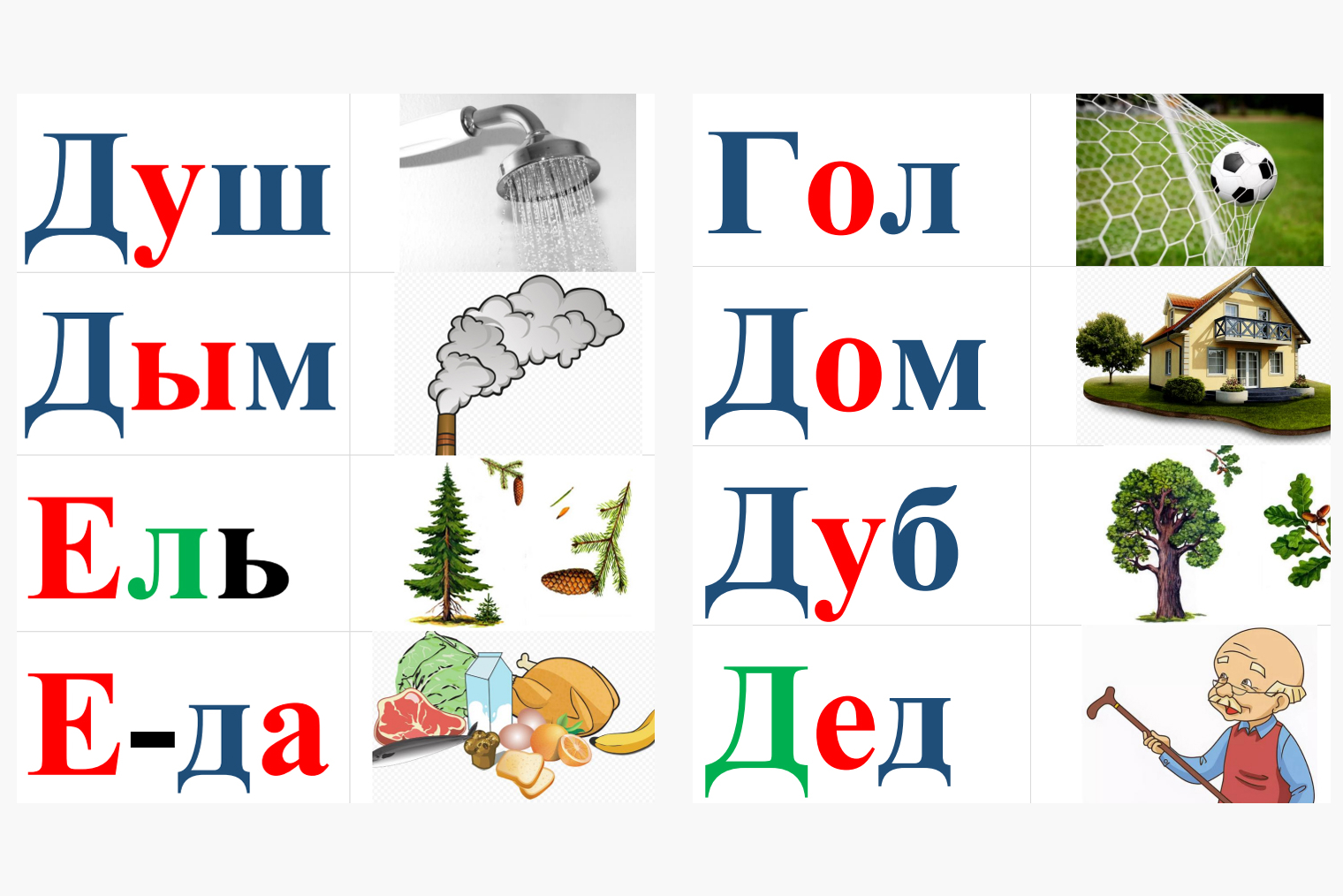 Можно усложнить задачу и добавить лишние карточки. Например, добавить карточку с изображением кота, а карточку со словом «кот» не добавлять. Пример из авторского пособия