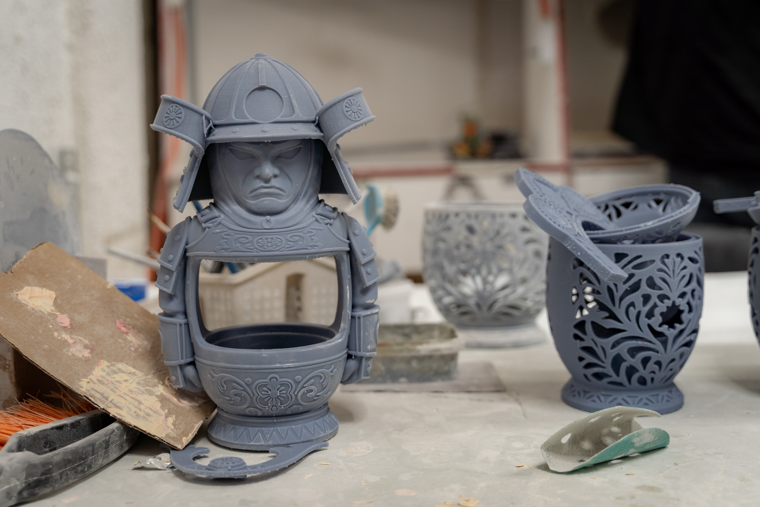 3D-печатная подставка в форме самурая