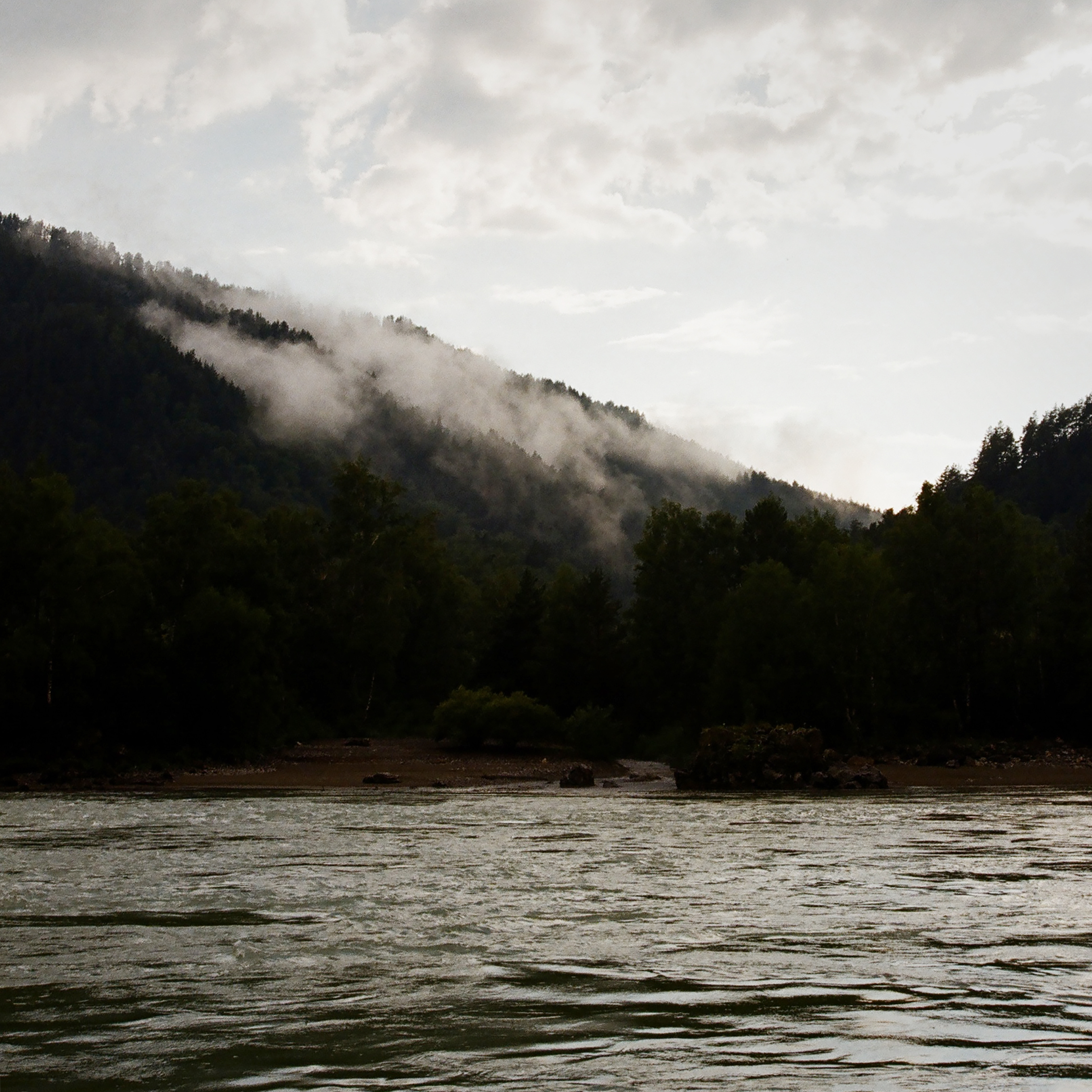 Красивая, шумная и холодная Катунь. Под вечер начал спускаться туман, который сделал и без того красивые виды еще эффектнее. Кстати, сон под гул горной реки — отдельное преимущество этого места