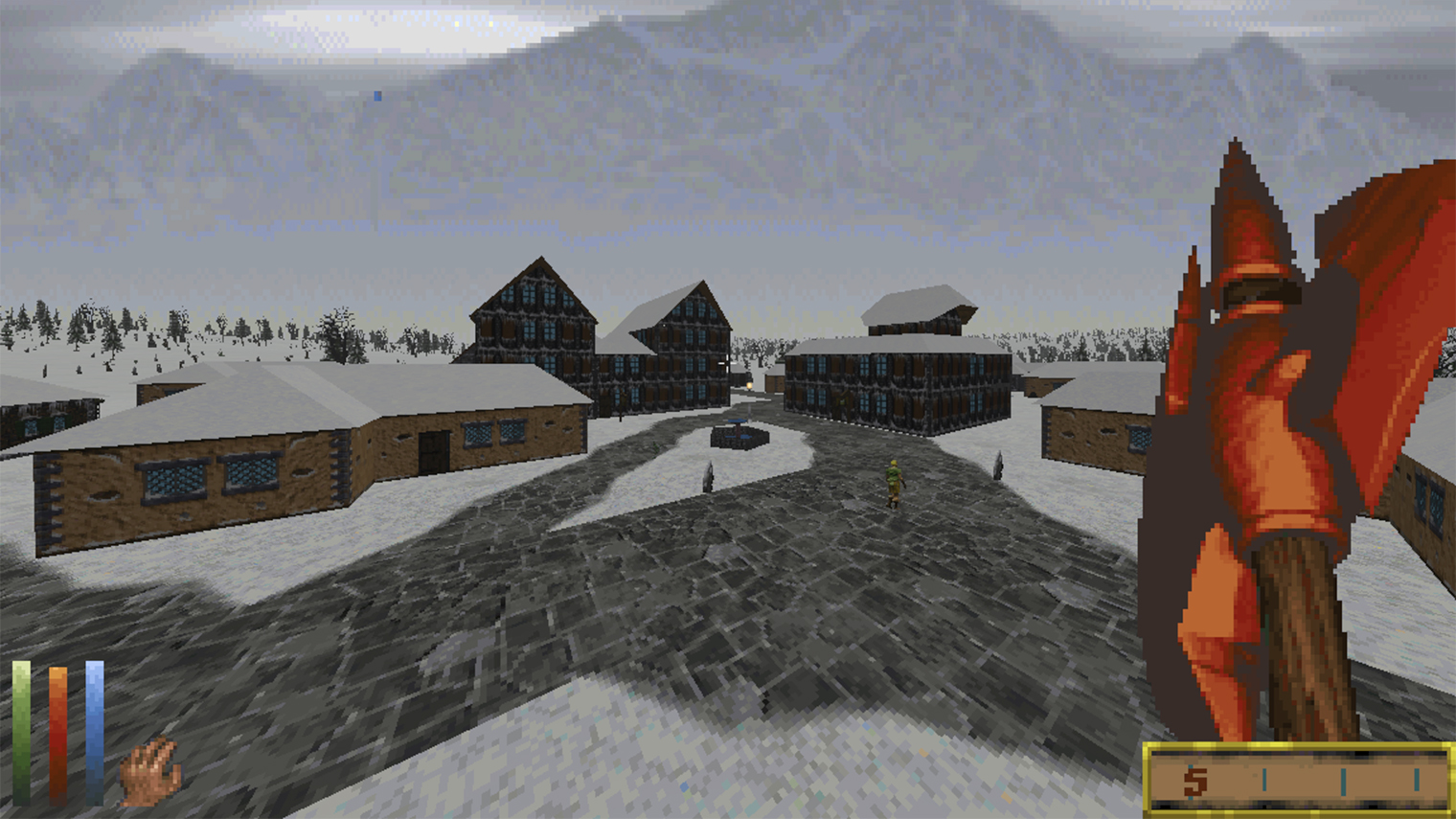 Даэдрическое оружие в Daggerfall не выглядит как-то по-особенному — оно просто красное